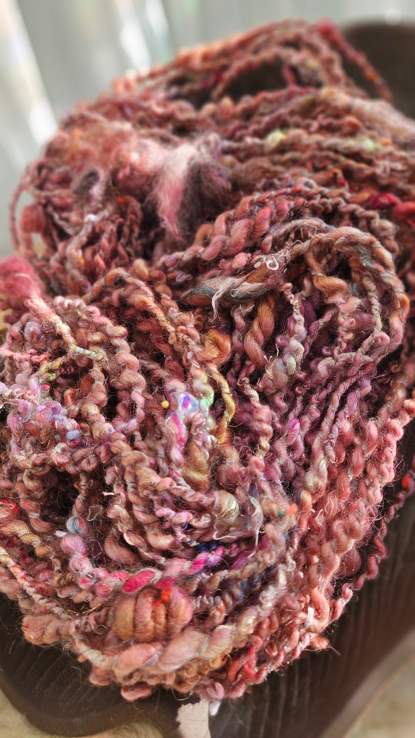 MEADOW SUNRISE - Bulky Handspun Art Yarn XL Skein - 40 yards | 4.3 ounces | 122 grams