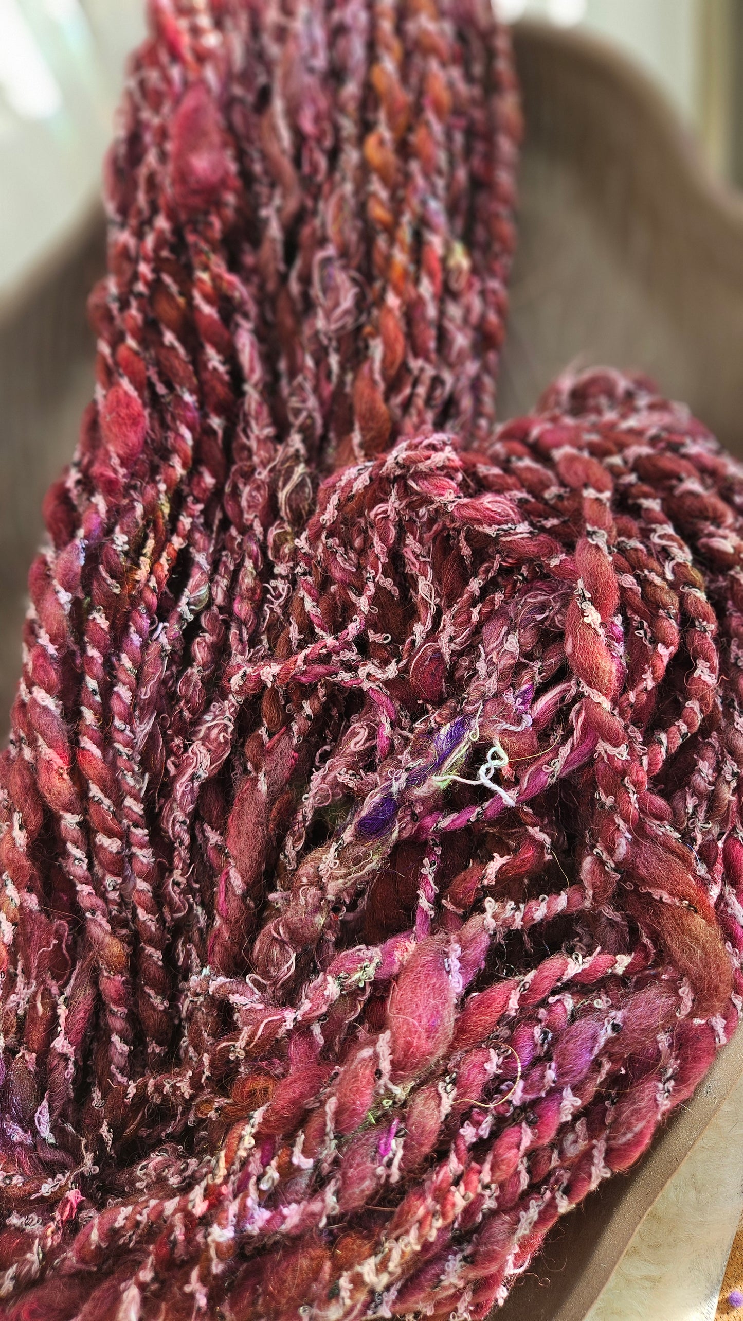 QUIET HEARTH - Bulky Handspun Art Yarn XL Skein - 40 yards | 3.6 ounces | 102 grams