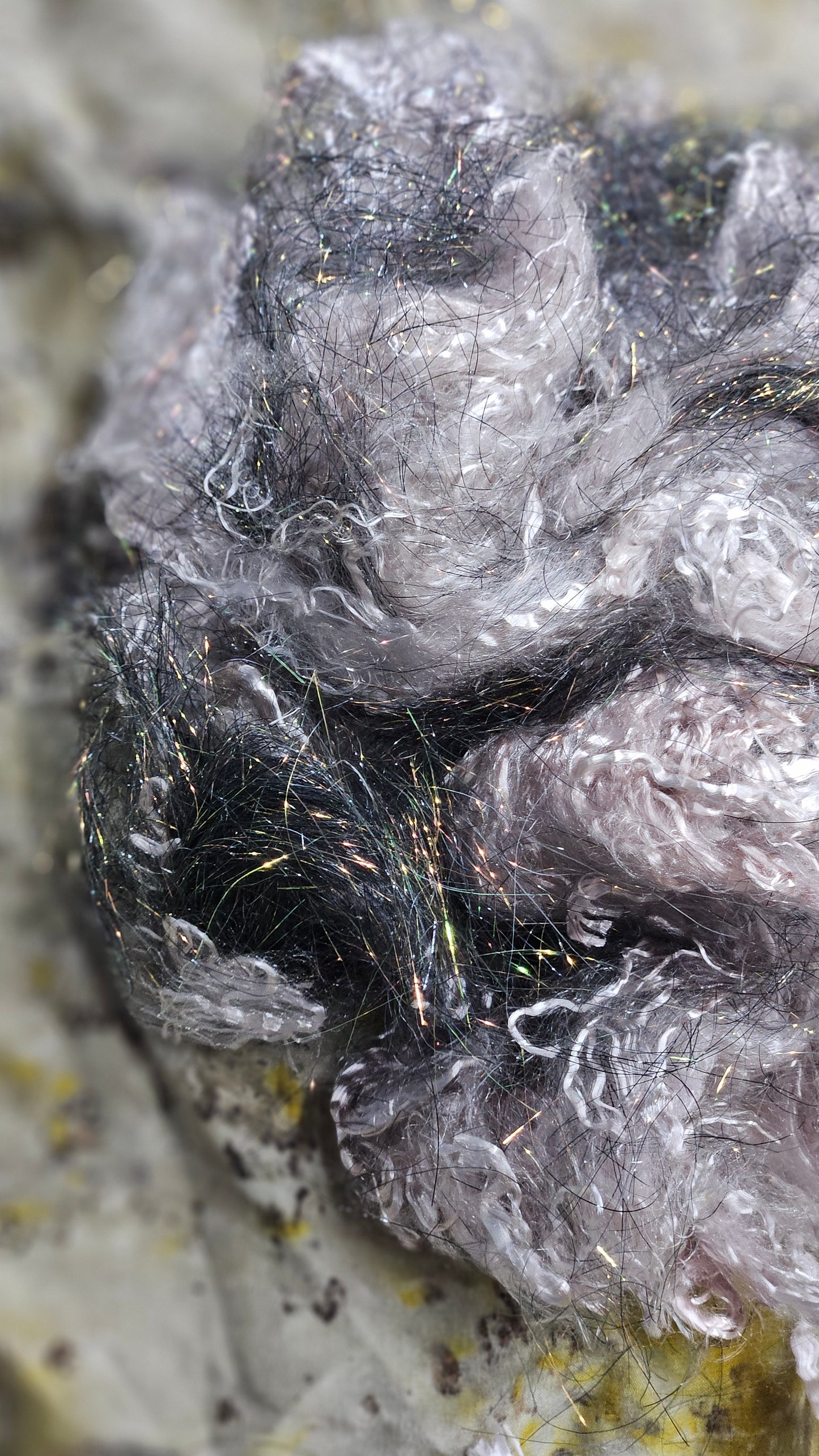 COOL ROSE GOLD SPARKLE - hand-dyed eucalyptus crimp faux-silk with Angelina sparkle for art yarn embellishing, fiber blending, felting, and papermaking - 1 oz | 28 g