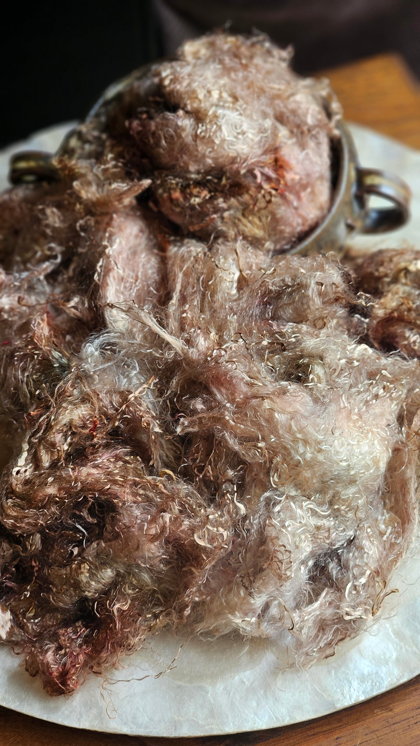 TAAFFEITE- hand-dyed eucalyptus crimp faux-silk for art yarn embellishing, fiber blending, felting, and papermaking - 2 oz | 57 g