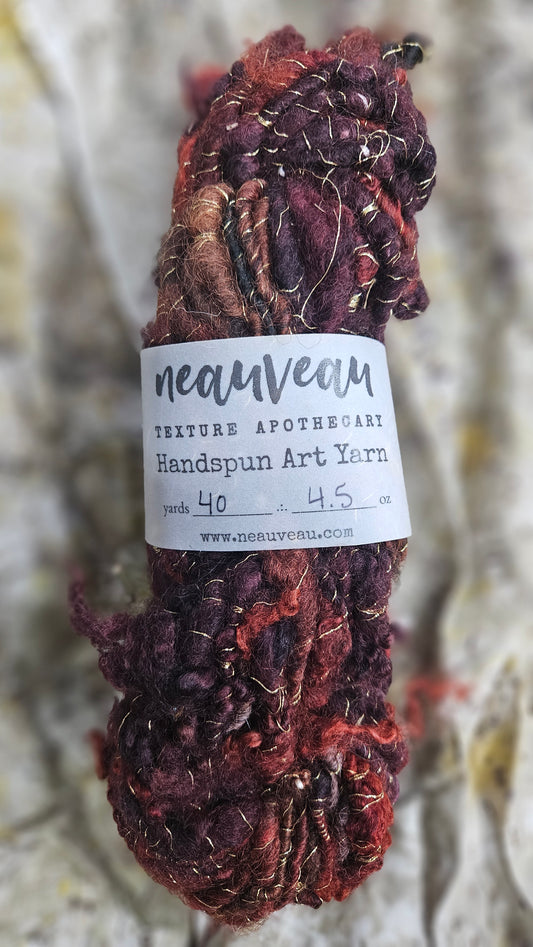 Handspun Bulky Art Yarn - Cinnamon Grove 02