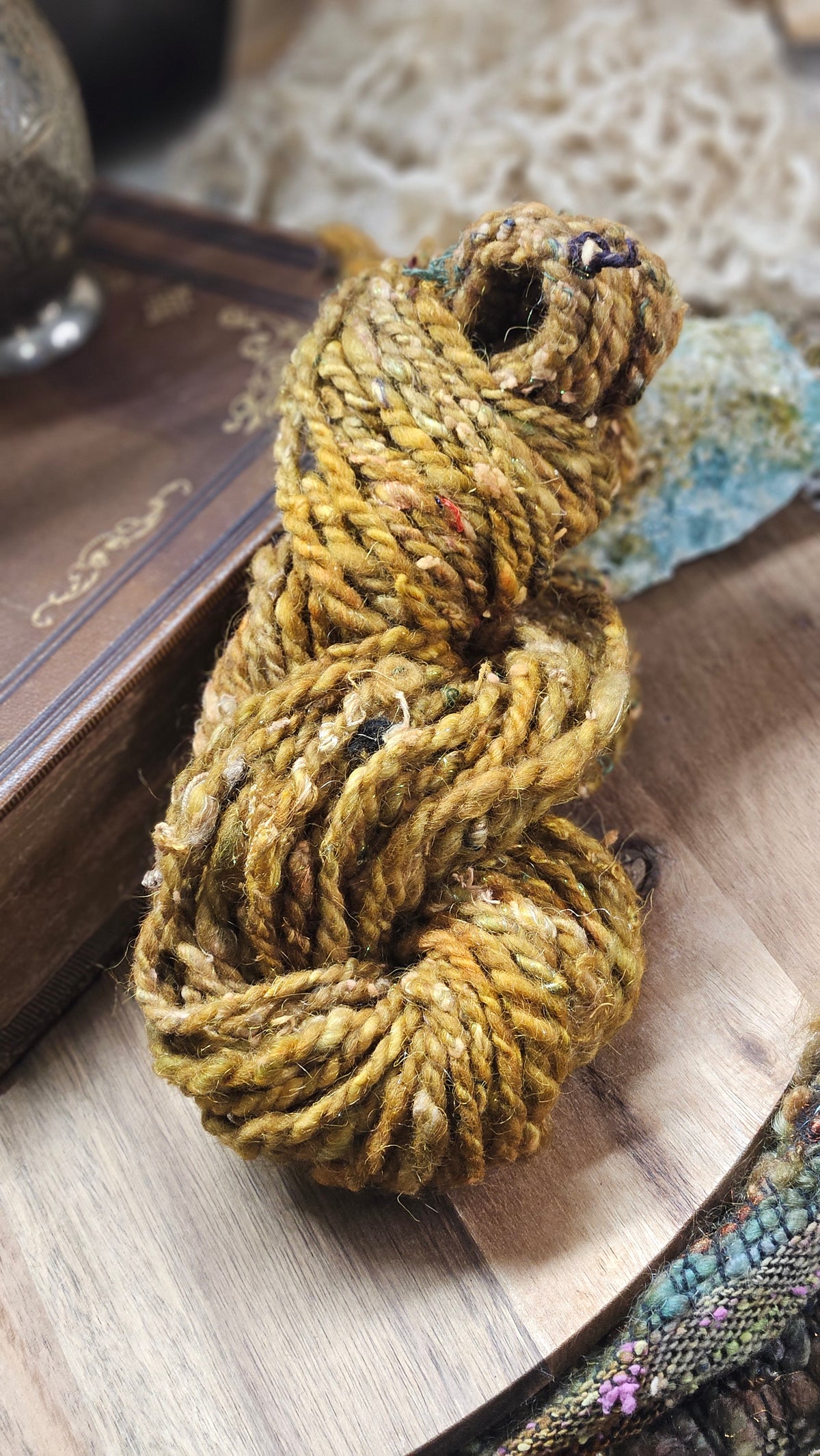 Handspun Bulky Art Yarn - 40 yards | 4 ounces - Botticelli Portrait 04