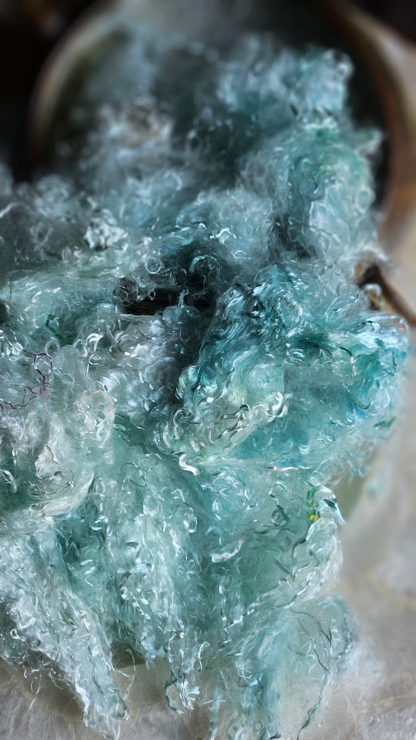 AMAZONITE - hand-dyed eucalyptus crimp faux-silk for art yarn embellishing, fiber blending, felting, and papermaking - 2 oz | 57 g