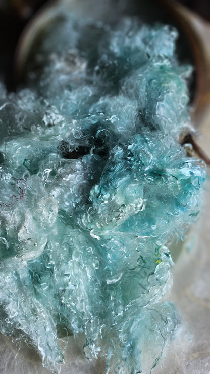 AMAZONITE - eucalyptus crimp fiber for spinning, blending & felting - 2 oz | 57 g