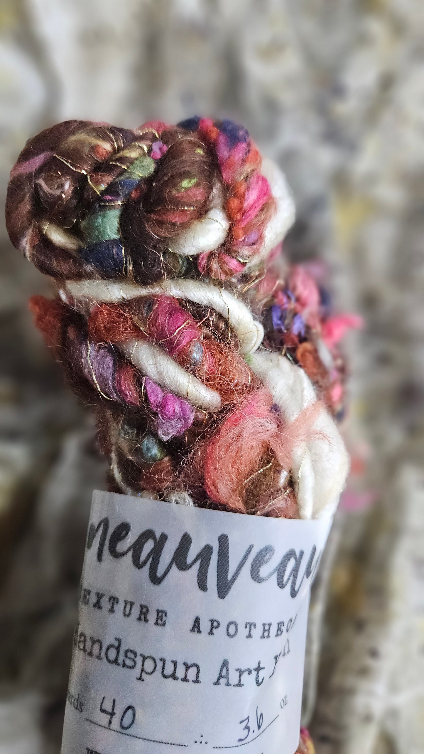 Handspun Bulky Art Yarn - Cinnamon Grove 07