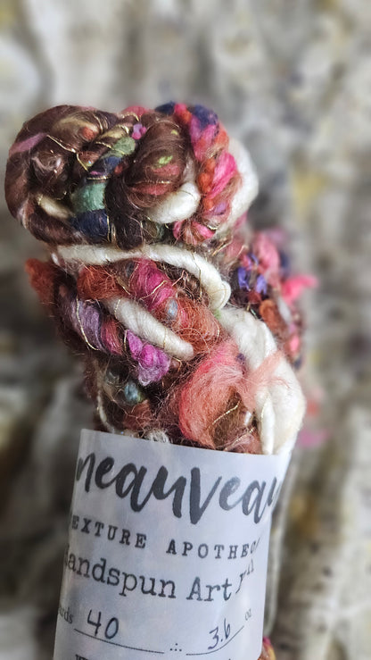 Handspun Bulky Art Yarn - Cinnamon Grove 07
