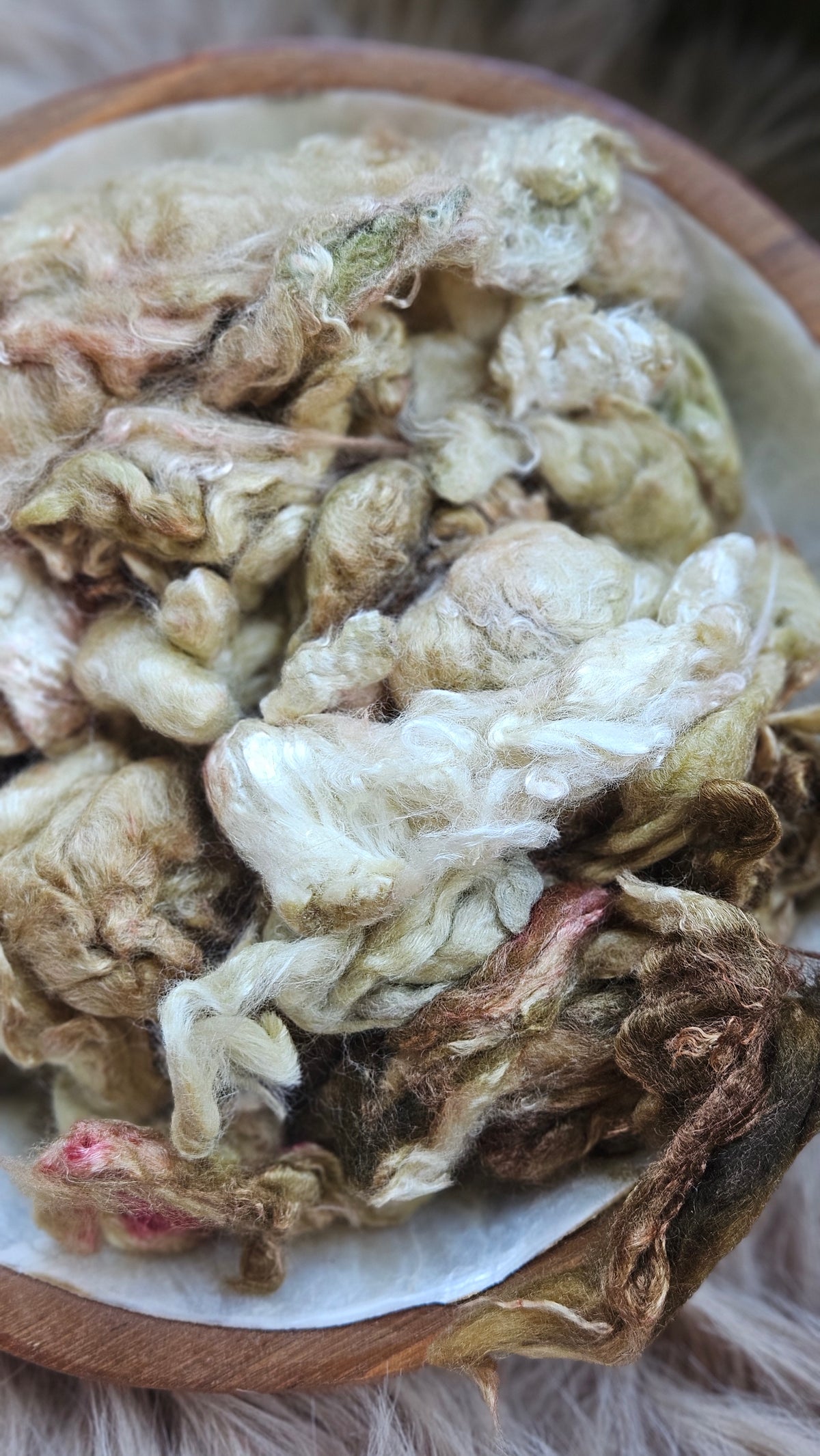 Dubai Chocolate - hand-dyed fine wool and silky bamboo mill ends - 5 oz |  142 g