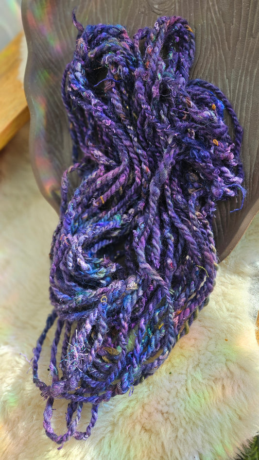 WINTER FIG - Bulky Handspun Art Yarn XL Skein - 24 yards | 2.8 ounces | 79 grams