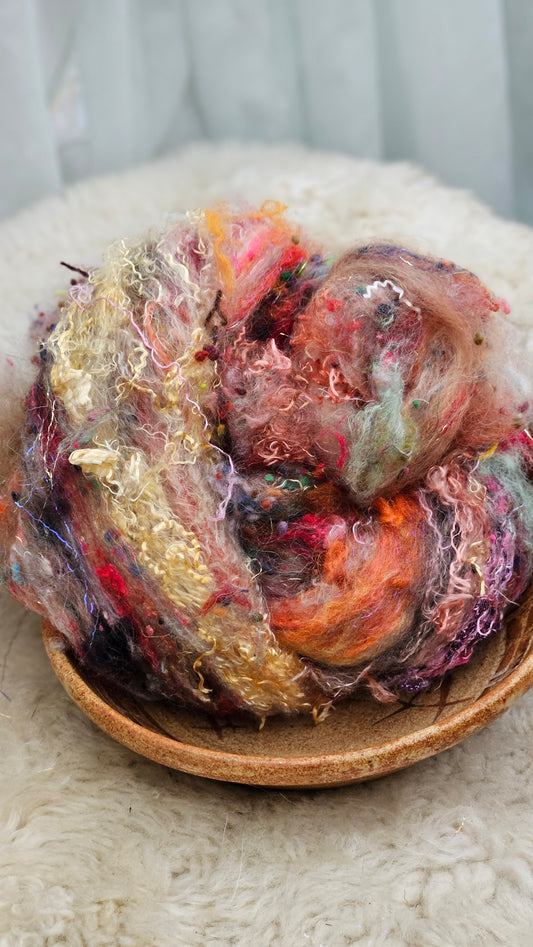 Luxe Layered Textured Art Batt - 034 - 2 ounces | 57 grams