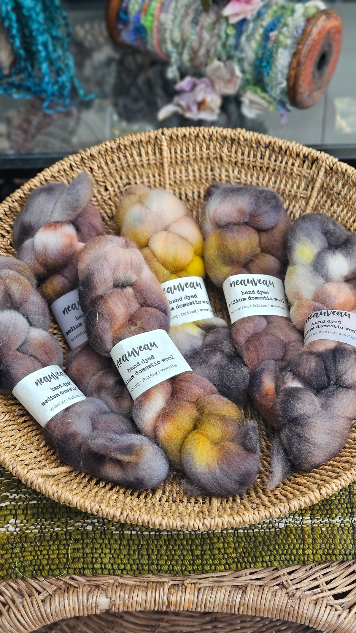 Grackle - hand dyed domestic wool roving for felting and blending - 2 ounces | 57 grams
