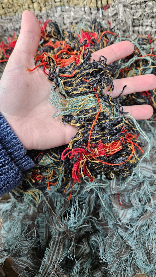 BULK 08 - shaggy fringe ribbon for tapestry weaving and fiber art - 4.5 POUNDS