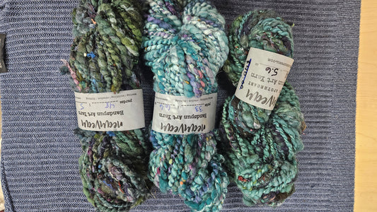Handspun Yarn Lot - 3 Skeins Tealberry