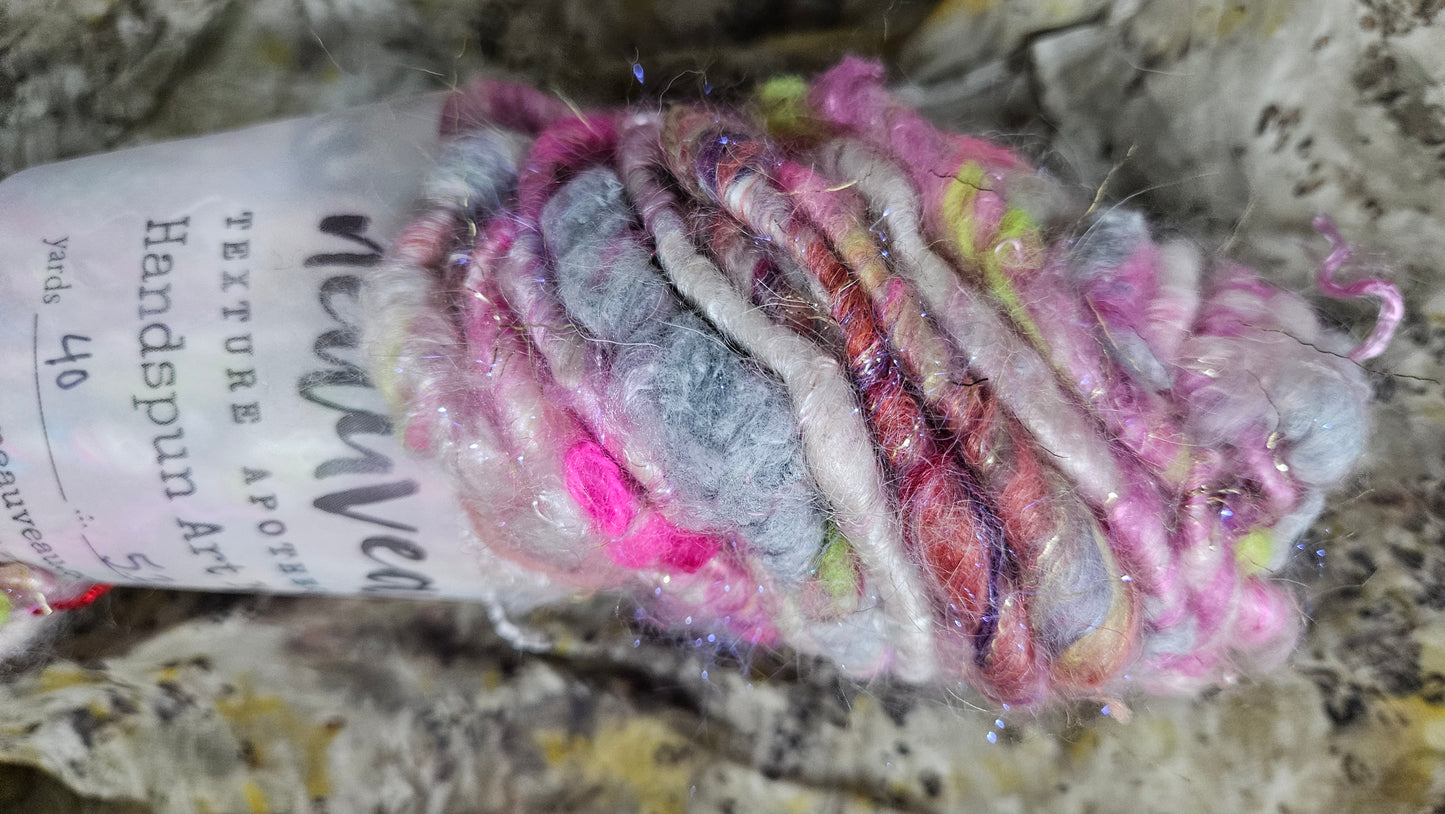 Handspun Bulky Art Yarn - Fairy Godmother 04