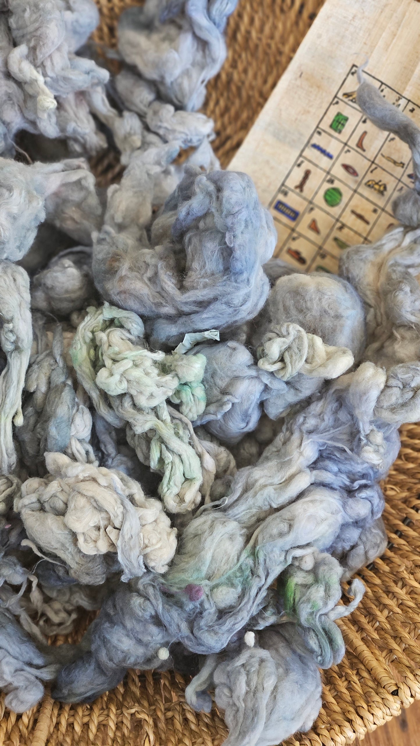 DUAT Hand-Dyed Organic Extra Fine Cotton Noil for fiber art, texture blending, and papermaking - 1 ounce | 28 grams