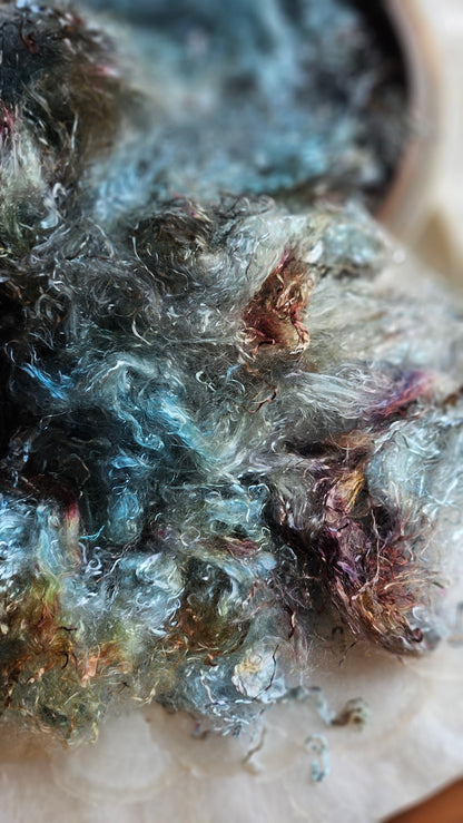 GRANDIDIERITE - eucalyptus crimp fiber for spinning, blending & felting - 2 oz | 57 g