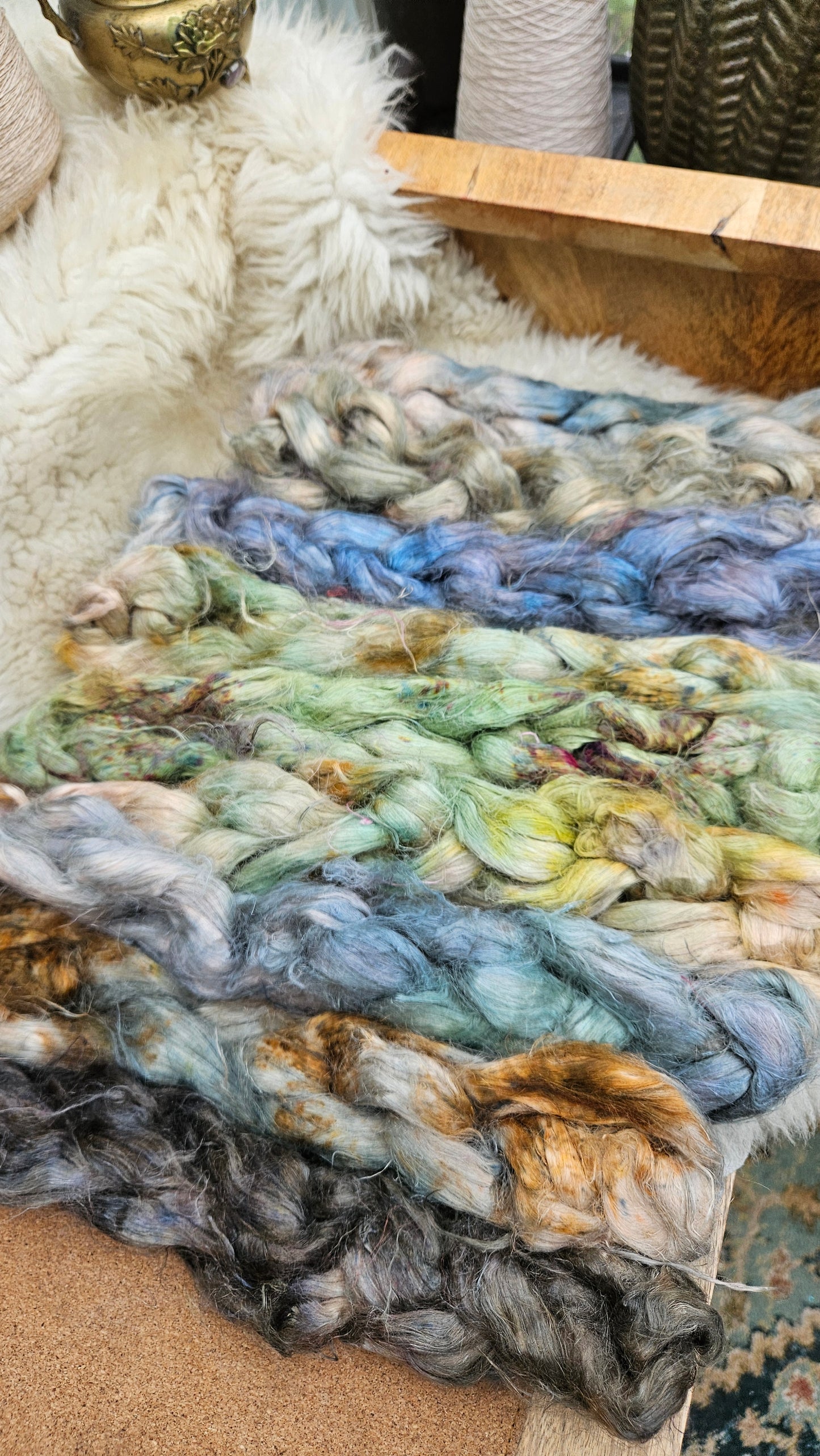 CANTERBURY Hand-Dyed Fine Hemp for fiber art, texture blending, and papermaking - 2 ounces | 57 grams