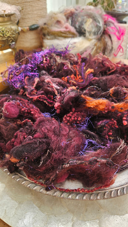 MIDSUMMER NIGHT - fiber texture blend for art yarn spinning & felting - 4 ounces | 114 grams