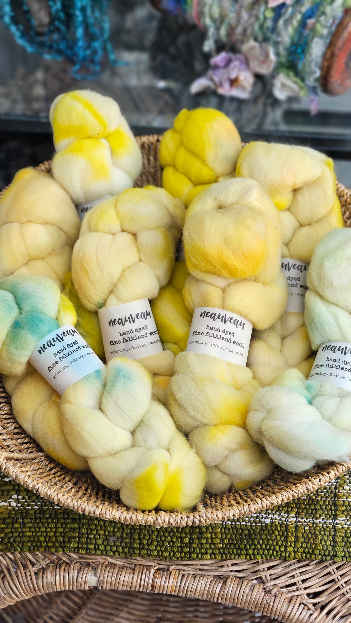 Yellowstone - hand dyed fine wool roving for felting and blending - 2 ounces | 57 grams