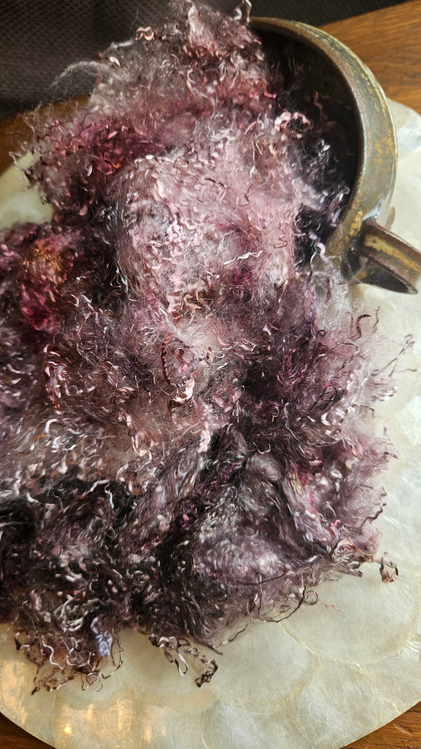 LEPIDOLITE - hand-dyed eucalyptus crimp faux-silk for art yarn embellishing, fiber blending, felting, and papermaking - 2 oz | 57 g