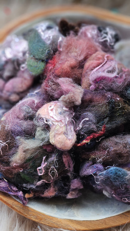 Blue Hour Truth - fiber texture blend for art yarn spinning & felting - 4 ounces | 114 grams