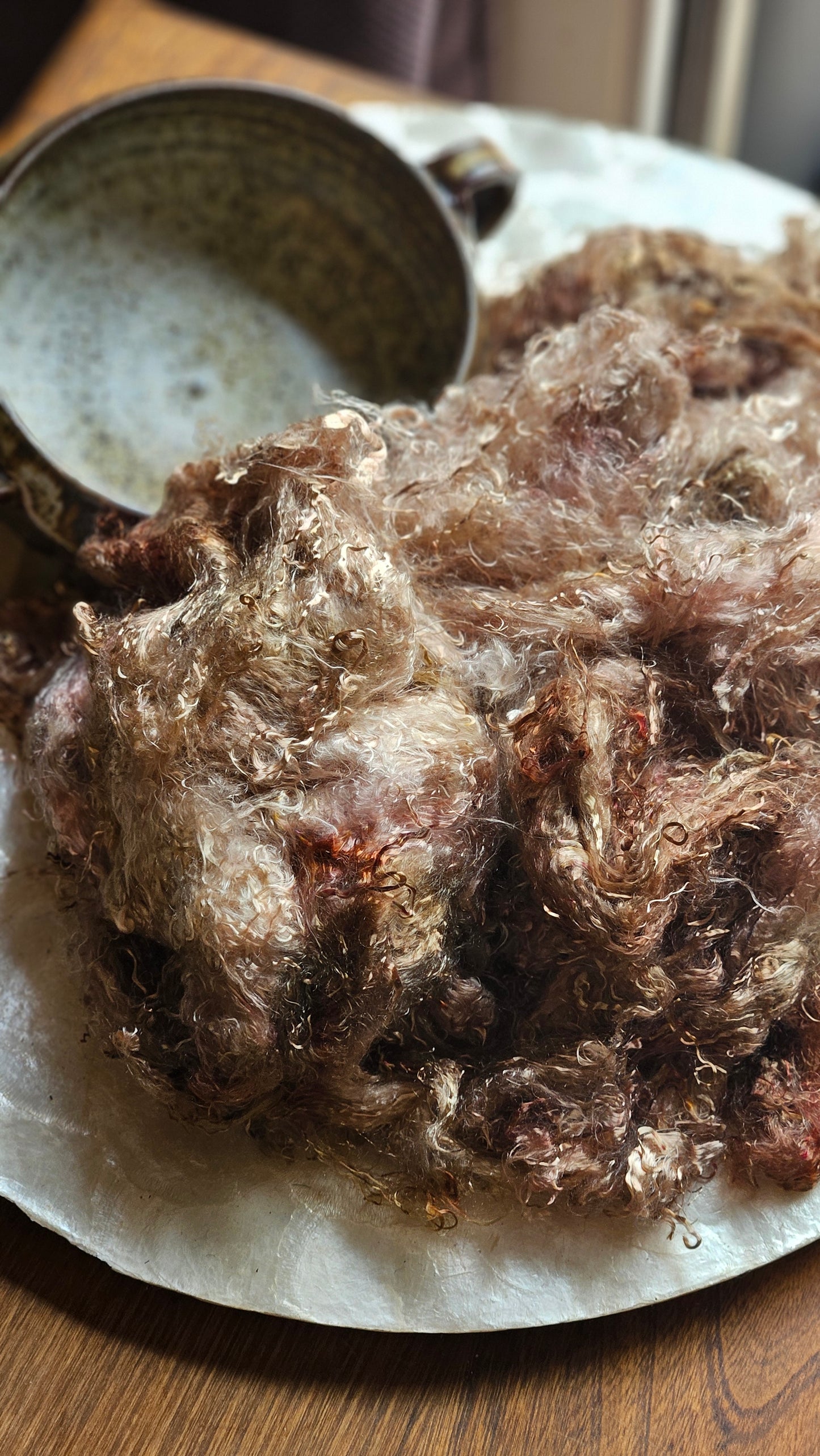 TAAFFEITE- hand-dyed eucalyptus crimp faux-silk for art yarn embellishing, fiber blending, felting, and papermaking - 2 oz | 57 g