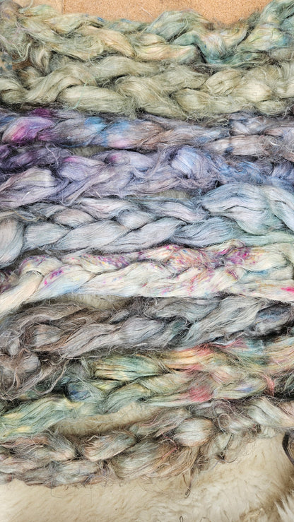 CAMELOT - rare hand-dyed hemp top for carding into art batts - 2 ounces | 57 grams