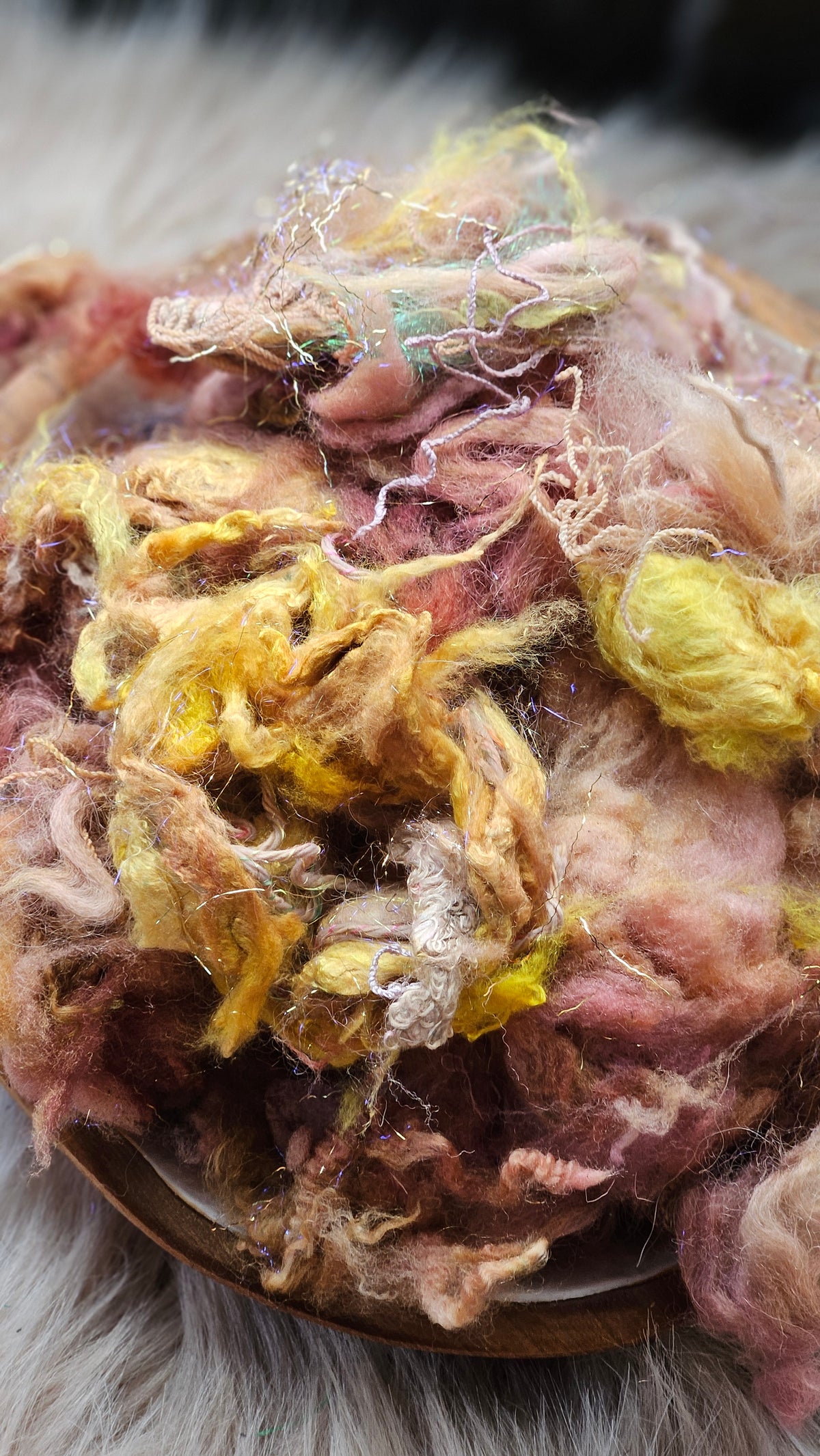 First Blush - hand-dyed wool alpaca bamboo texture blend - 4 ounces | 114 grams