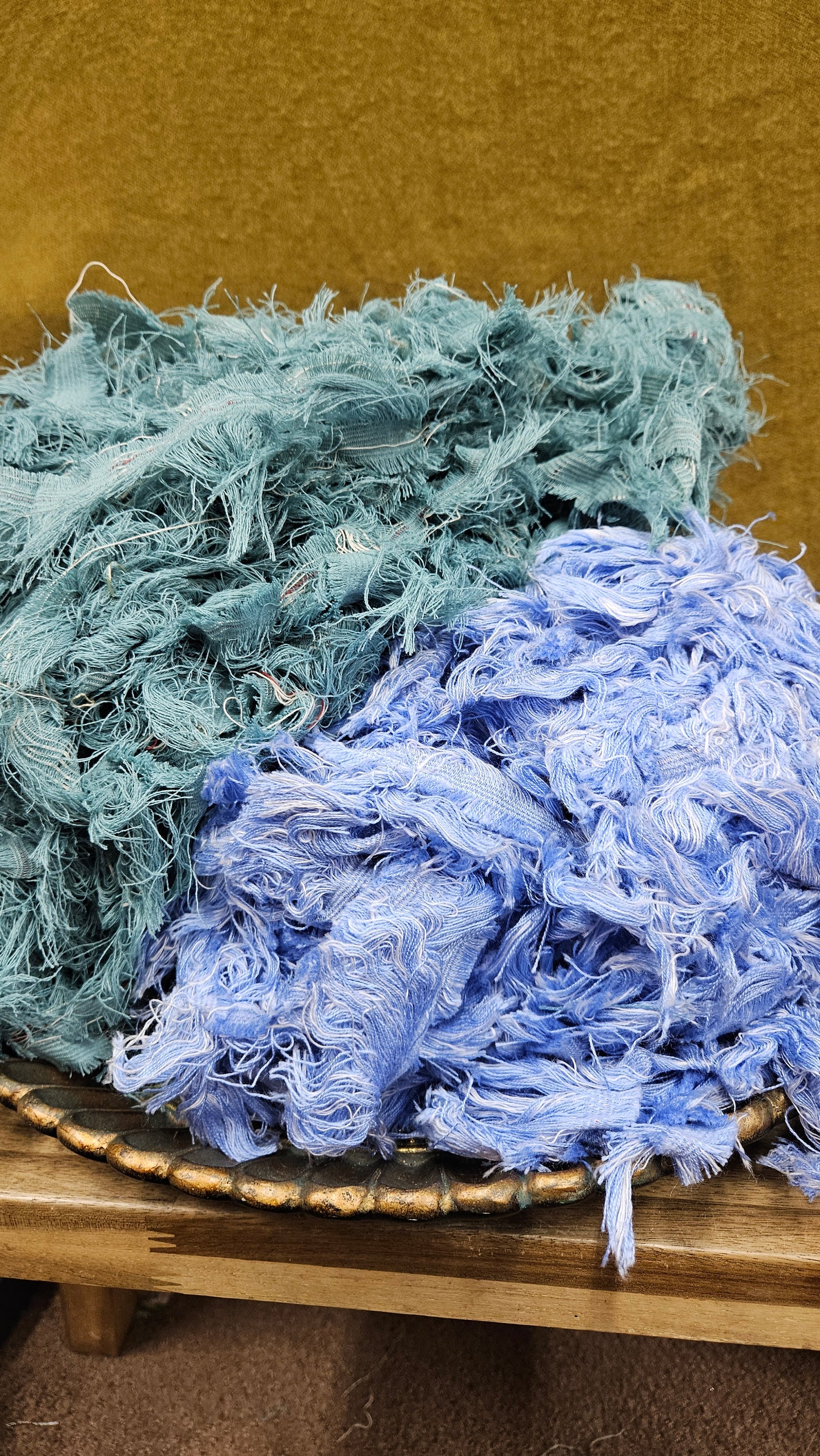 PERIWINKLE - shaggy fringe ribbon for tapestry weaving and fiber art - 4 POUNDS