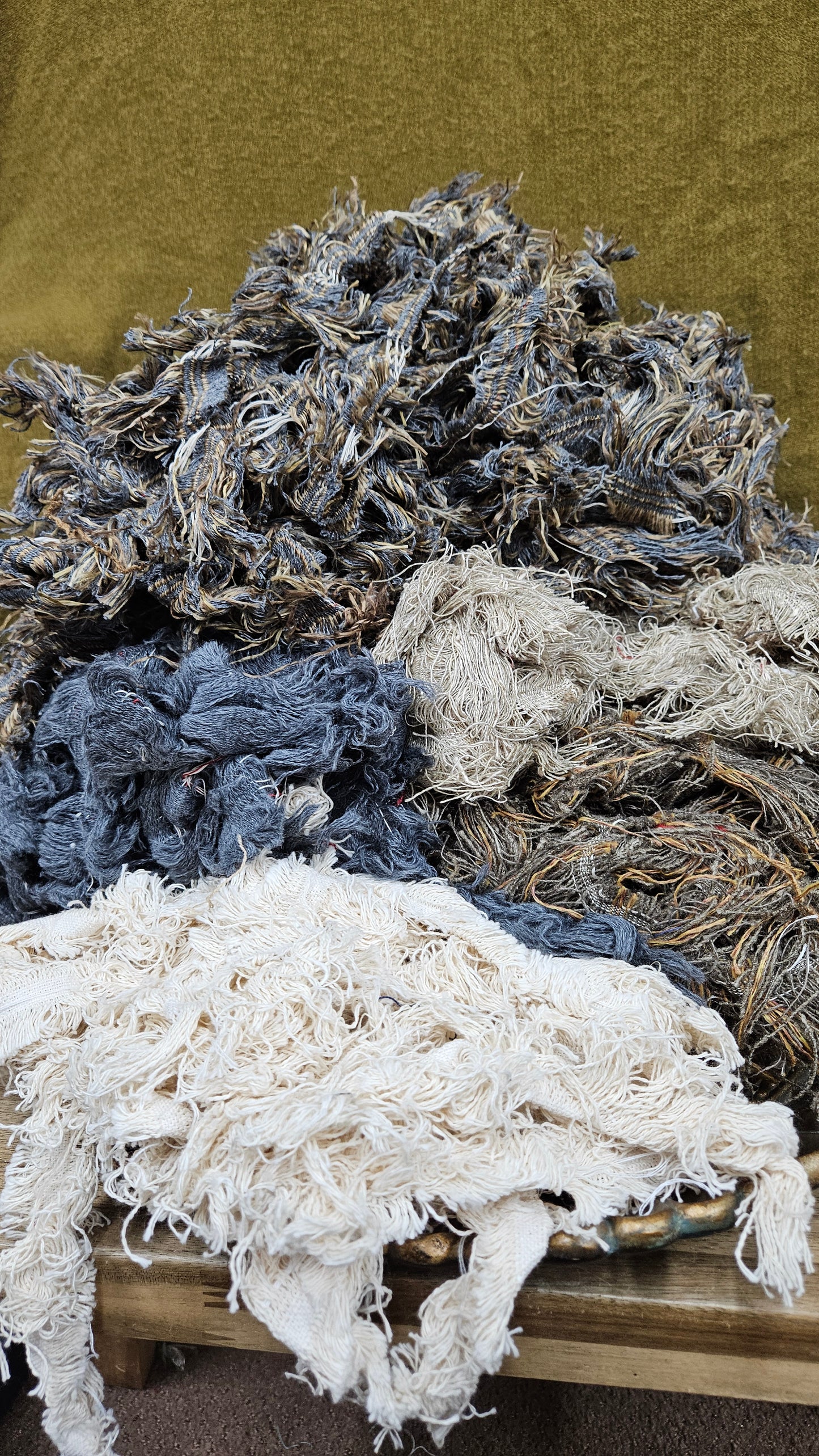 PINE FOREST - shaggy fringe ribbon for tapestry weaving and fiber art - 4.5 POUNDS