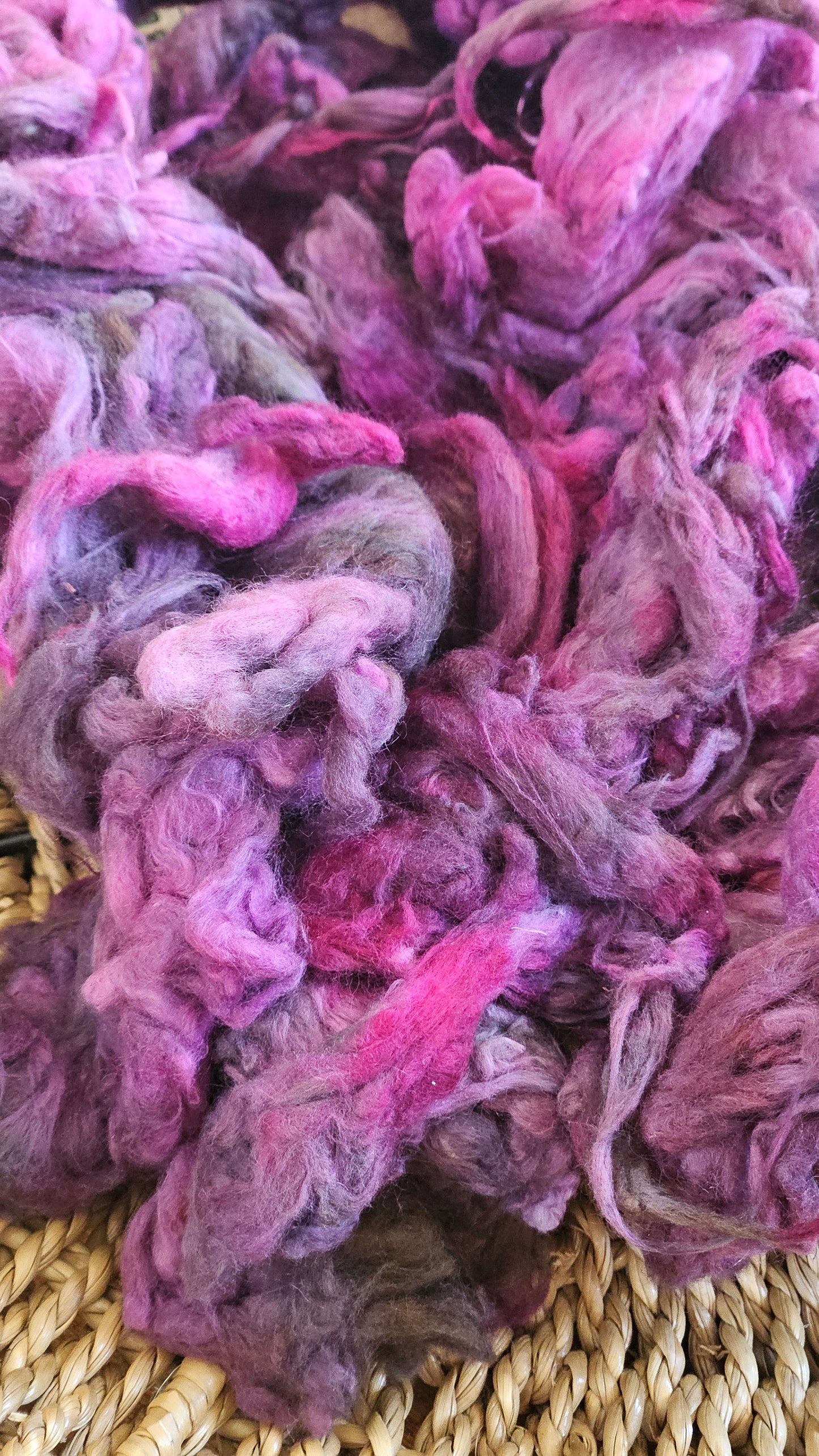 HATHOR Hand-Dyed Organic Extra Fine Cotton Noil for fiber art, texture blending, and papermaking - 1 ounce | 28 grams