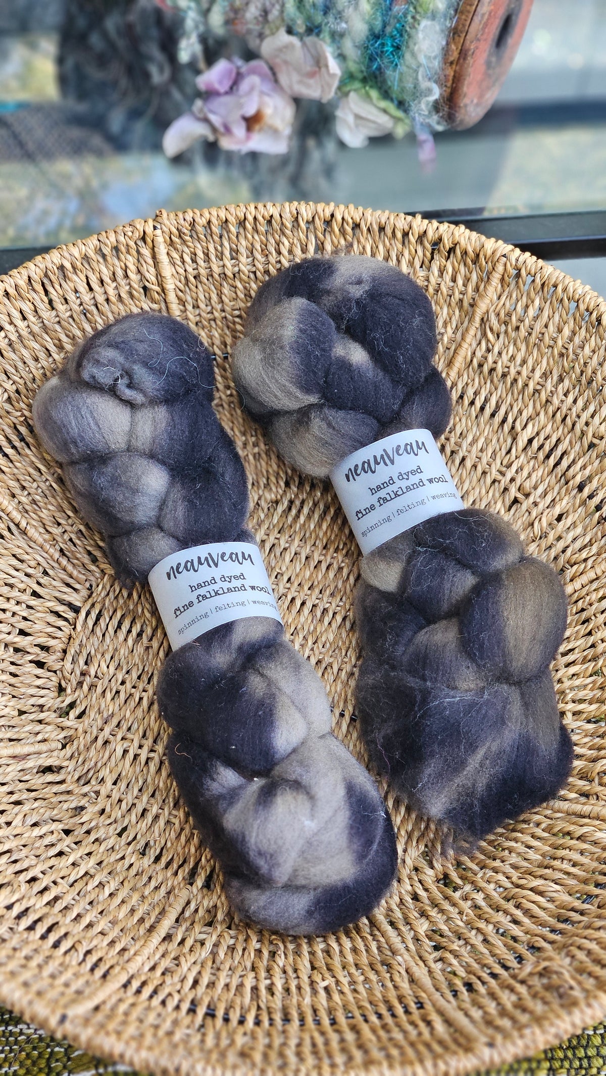 Smoky - hand dyed fine wool roving for felting and blending - 2 ounces | 57 grams