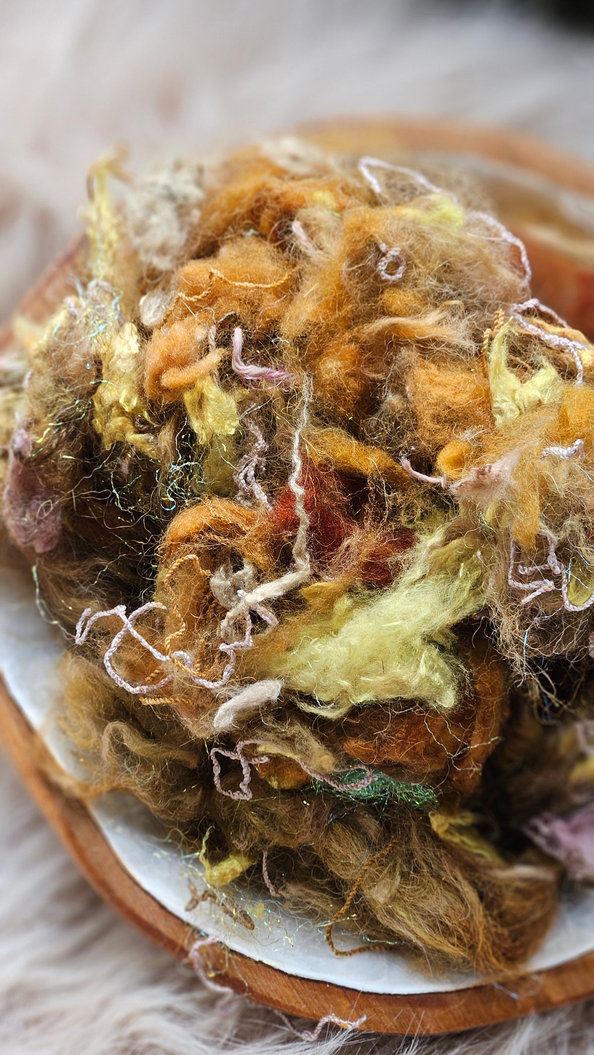 Arizona Spring - hand-dyed wool alpaca bamboo texture blend - 4 ounces | 114 grams