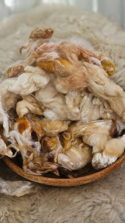 BANANA CREAM - wool & bamboo blend for spinning & felting - 5 oz |  142 g