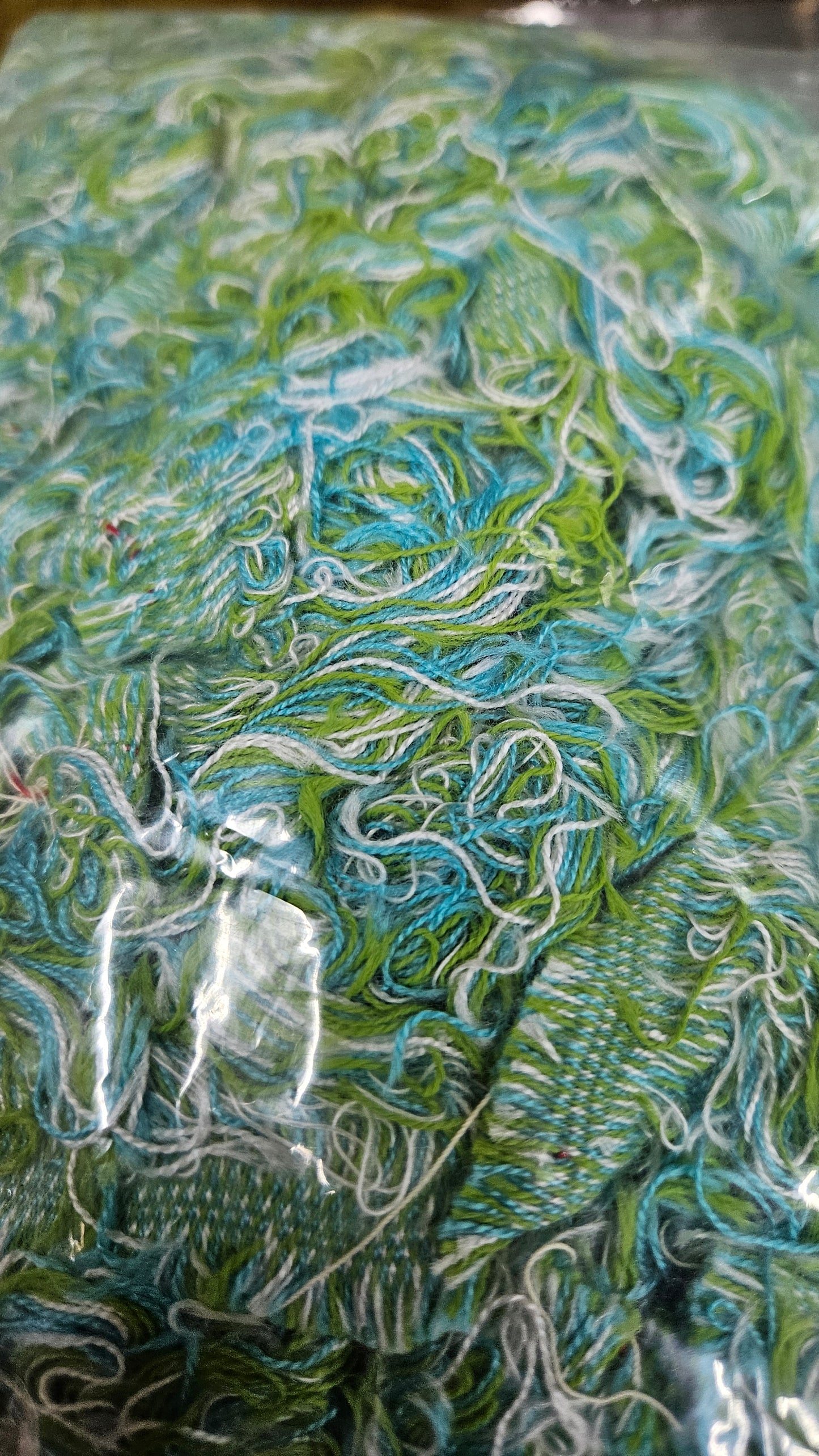 LIME TREE - shaggy fringe ribbon for tapestry weaving and fiber art - LIME004 (.8 lb)