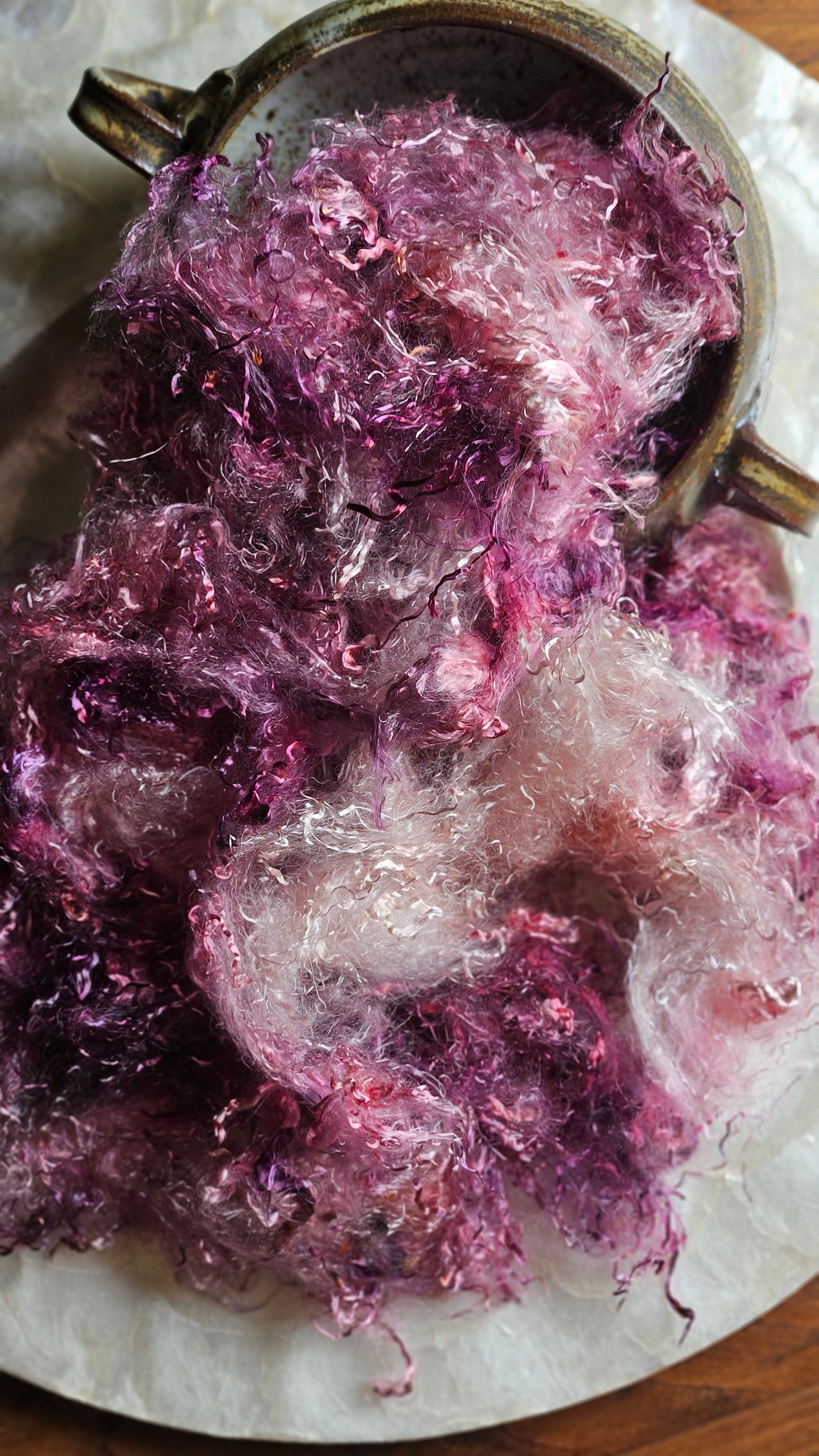 EUDIALYTE - hand-dyed eucalyptus crimp faux-silk for art yarn embellishing, fiber blending, felting, and papermaking - 2 oz | 57 g