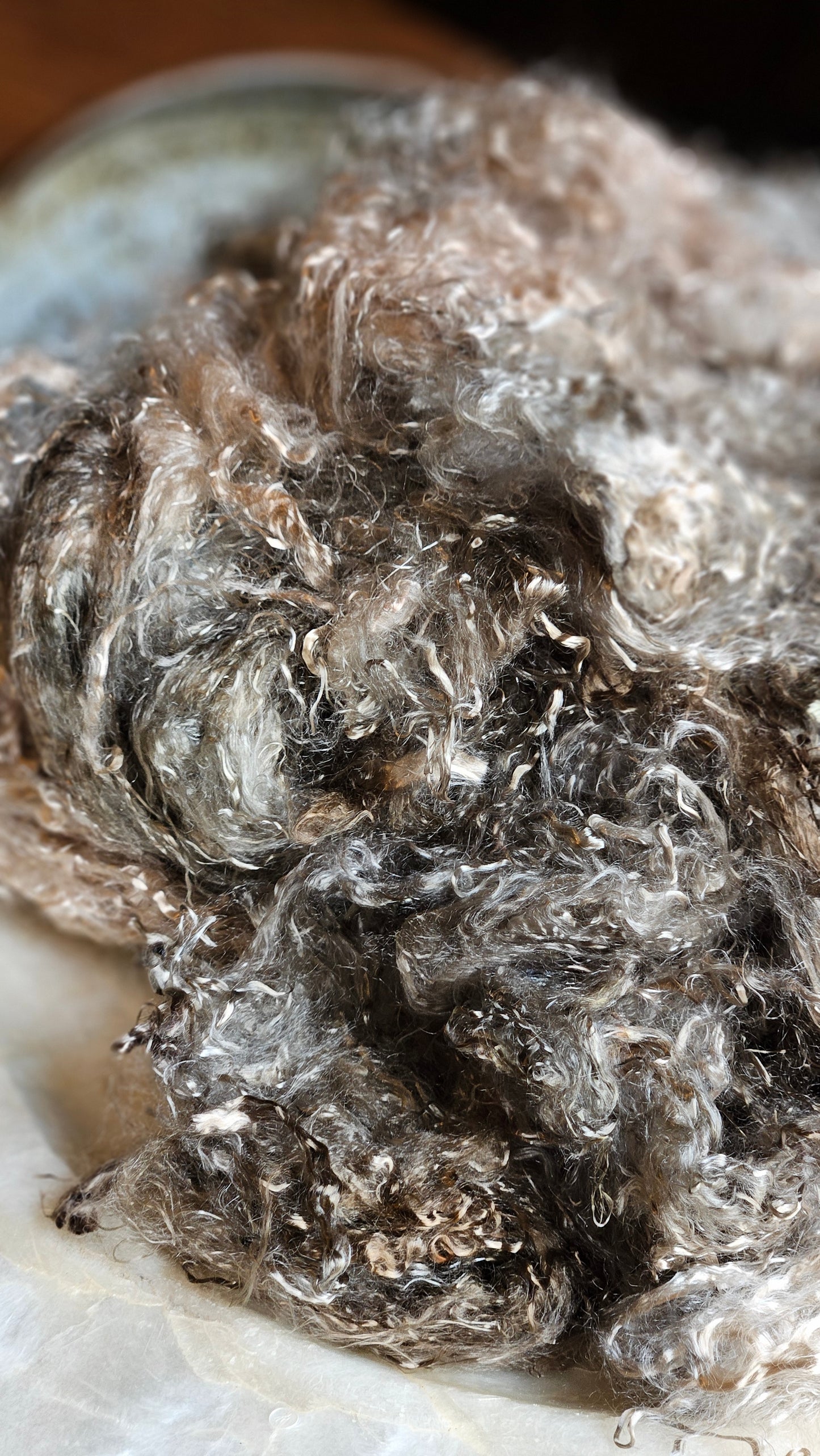 HEMATITE - hand-dyed eucalyptus crimp faux-silk for art yarn embellishing, fiber blending, felting, and papermaking - 2 oz | 57 g