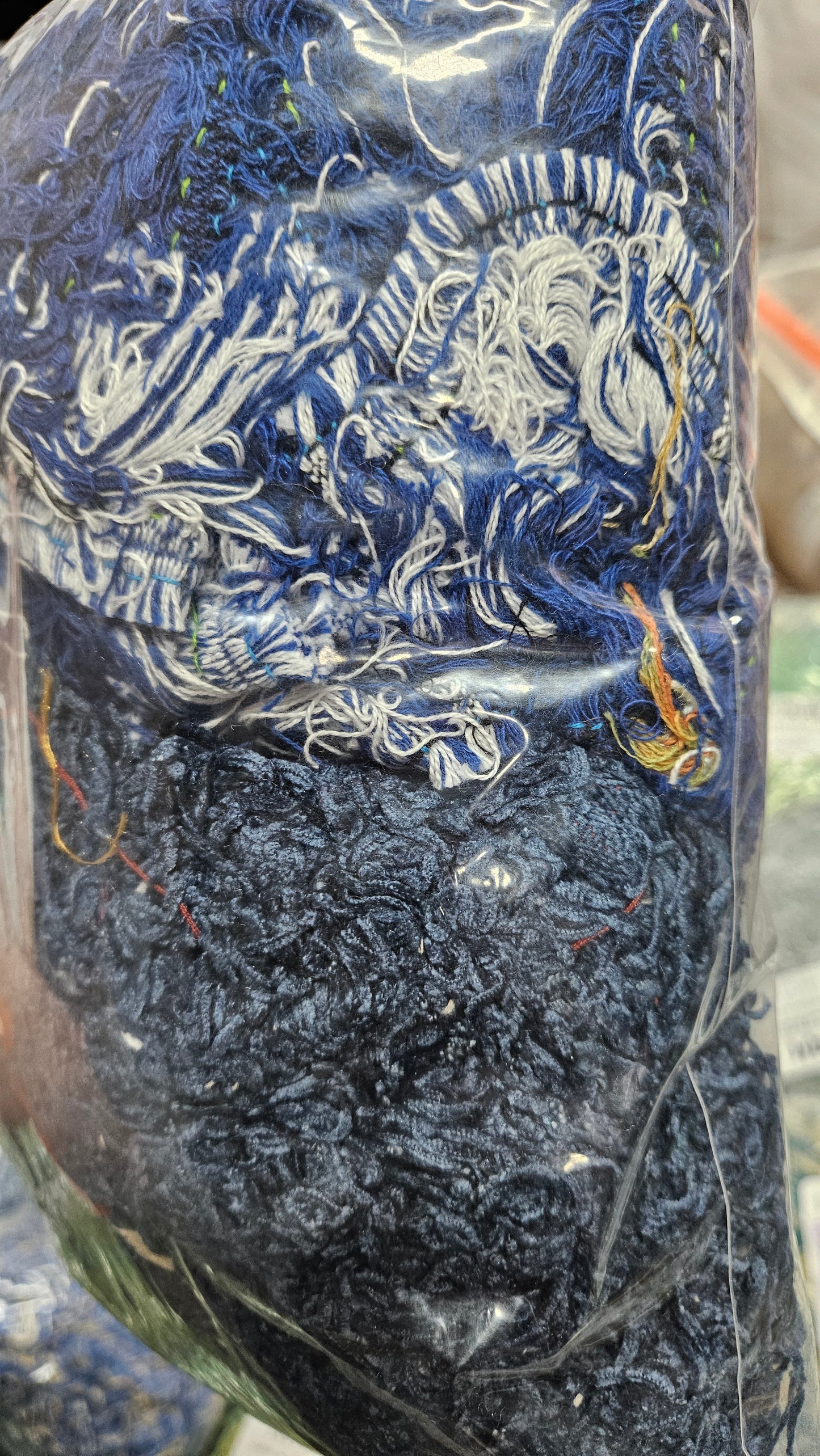 NIGHT SKY - textile selvedge for rug and art weaving and art yarn - SKY005 (1 lb)