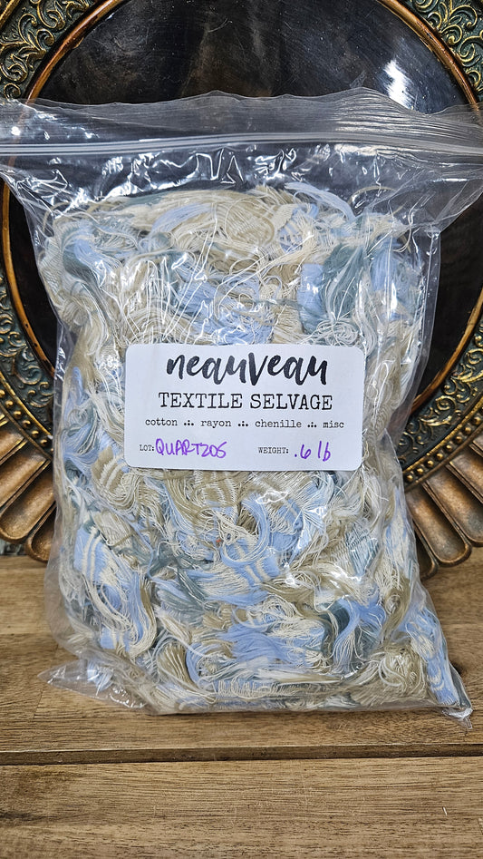 QUARTZ BEACH - shaggy fringe ribbon for tapestry weaving and fiber art - QUARTZ05 (.6 lb)