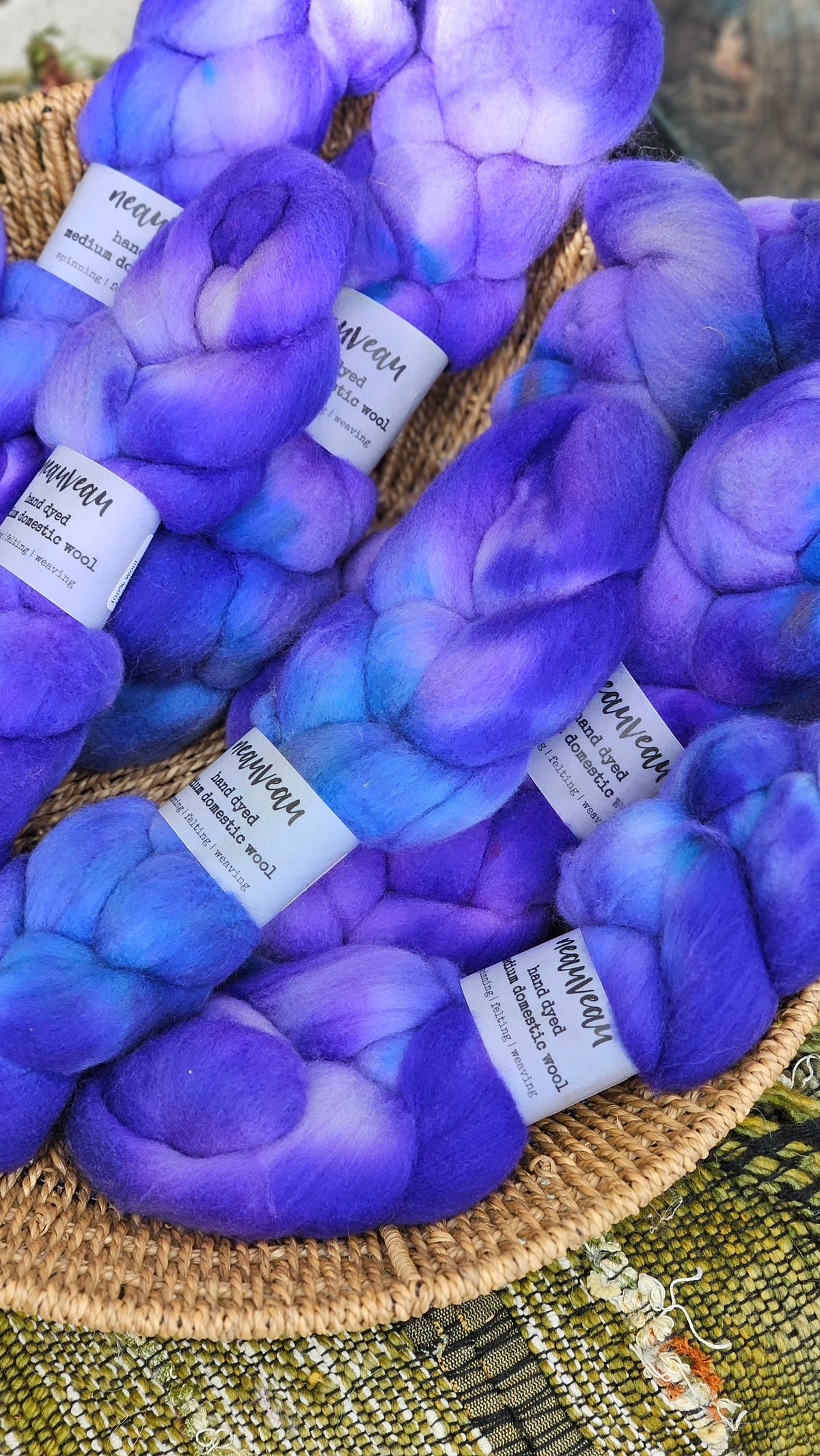 Purplefinch - hand dyed domestic wool roving for felting and blending - 2 ounces | 57 grams