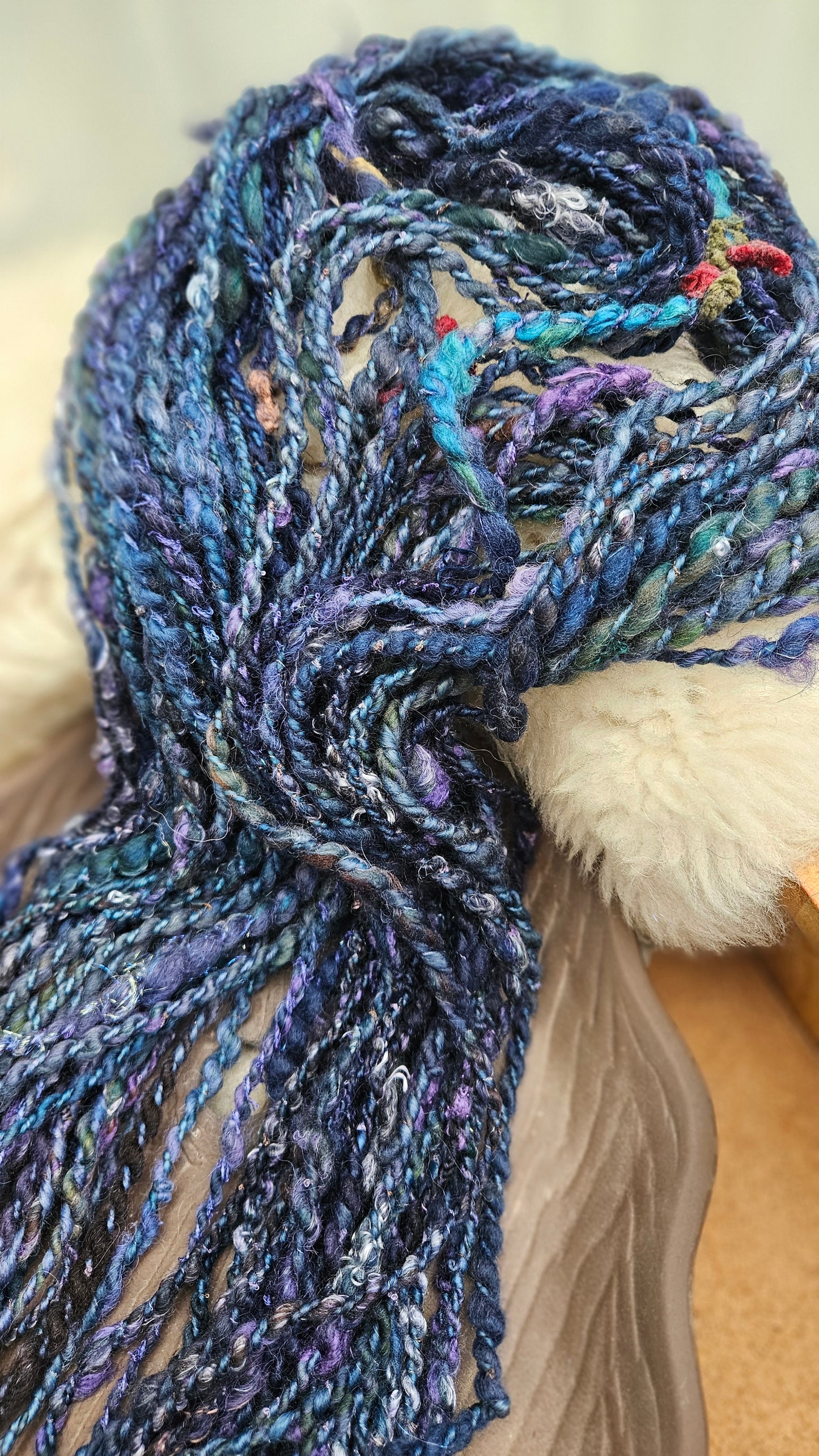 TWILIGHT COVE - Bulky Handspun Art Yarn XL Skein - 62 yards | 5 ounces | 146 grams