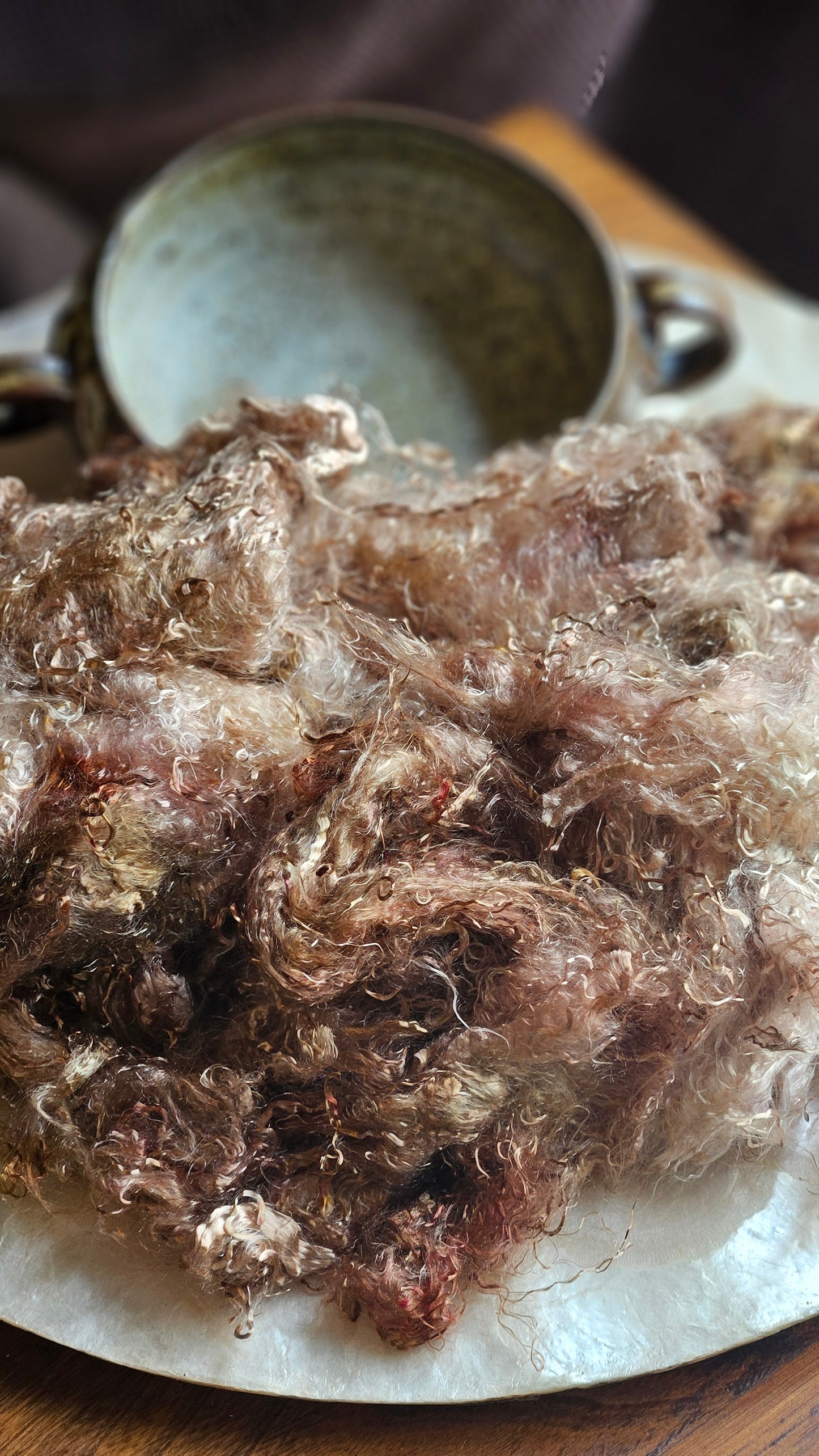 TAAFFEITE- hand-dyed eucalyptus crimp faux-silk for art yarn embellishing, fiber blending, felting, and papermaking - 2 oz | 57 g