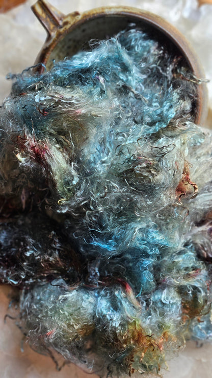 GRANDIDIERITE - eucalyptus crimp fiber for spinning, blending & felting - 2 oz | 57 g