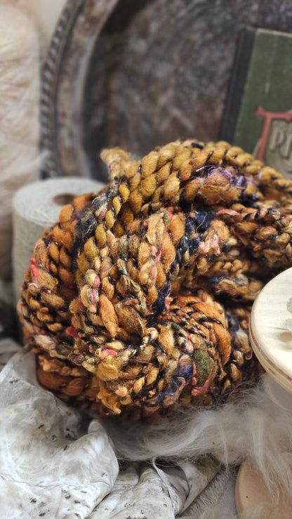 Handspun Bulky Art Yarn - 22 yards | 2 ounces - Botticelli Portrait 07