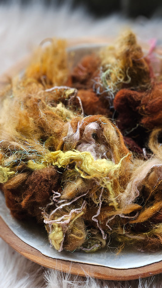 Arizona Spring - hand-dyed wool alpaca bamboo texture blend - 4 ounces | 114 grams