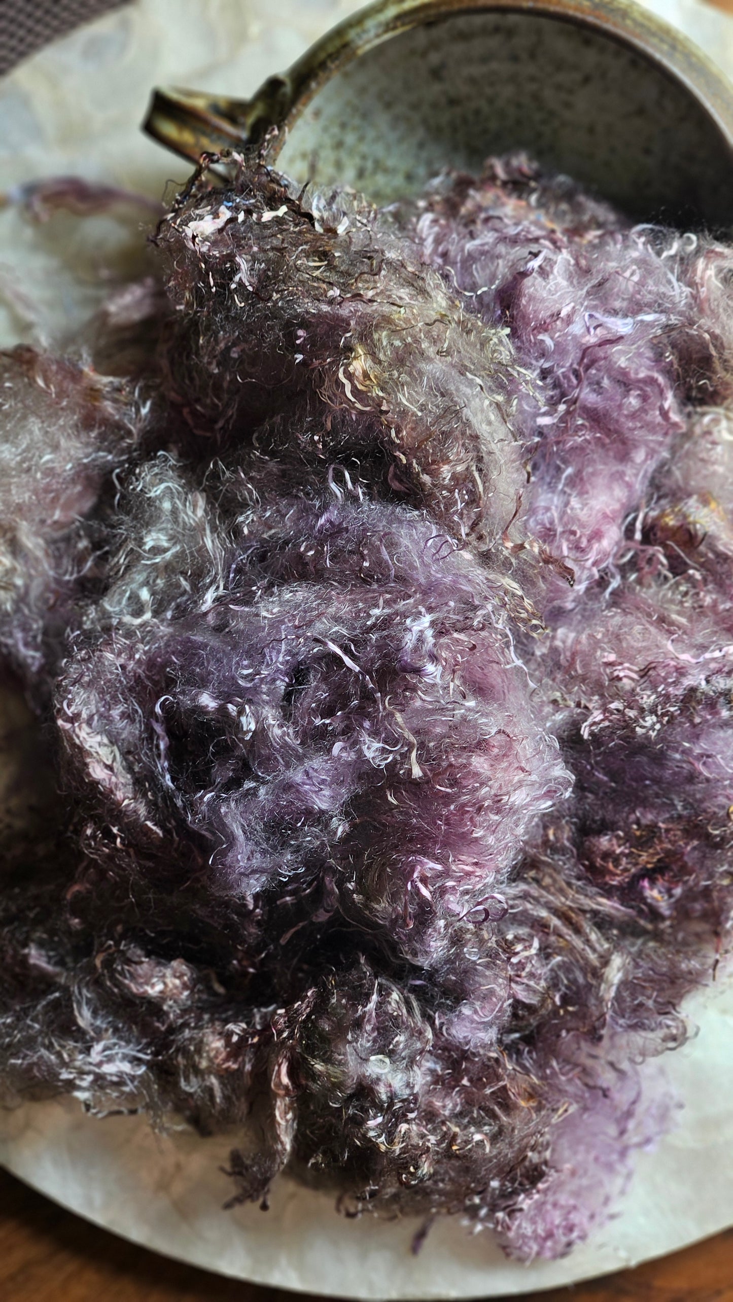 CORDIERITE - hand-dyed eucalyptus crimp faux-silk for art yarn embellishing, fiber blending, felting, and papermaking - 2 oz | 57 g