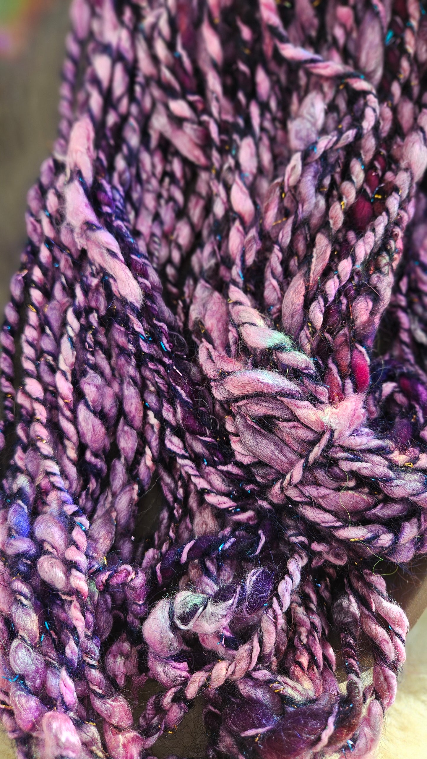 WILD VIOLET - Bulky Handspun Art Yarn XL Skein - 40 yards | 4.5 ounces | 128 grams