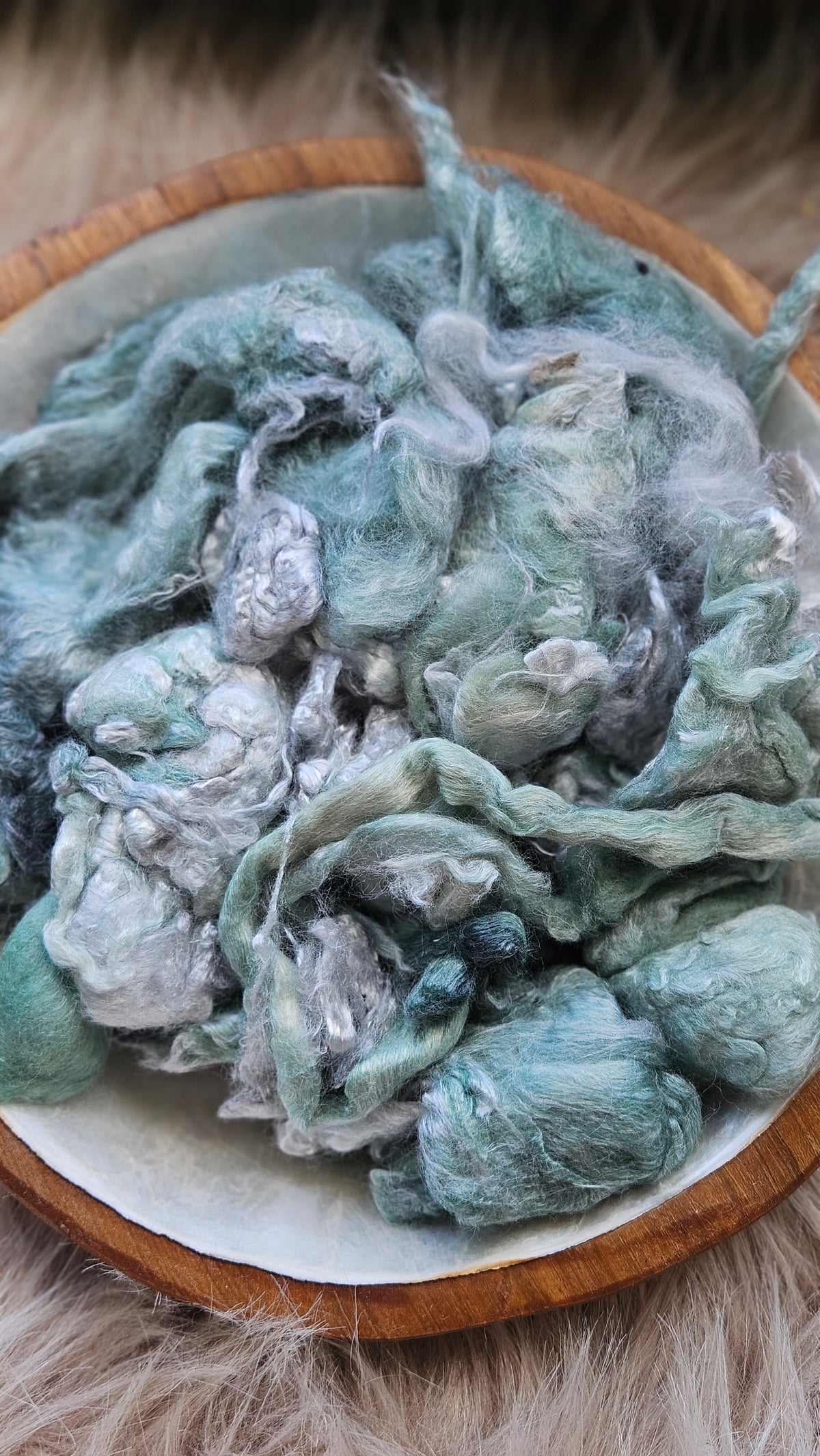 Wintergreen - hand-dyed fine wool and silky bamboo mill ends - 5 oz |  142 g