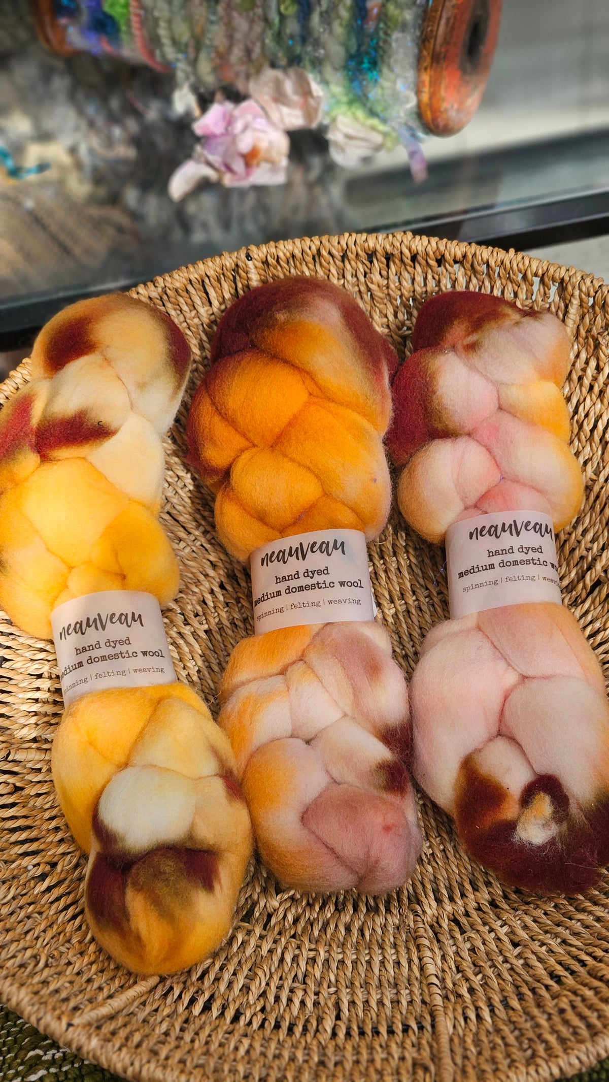 Weebill - hand dyed domestic wool roving for felting and blending - 2 ounces | 57 grams