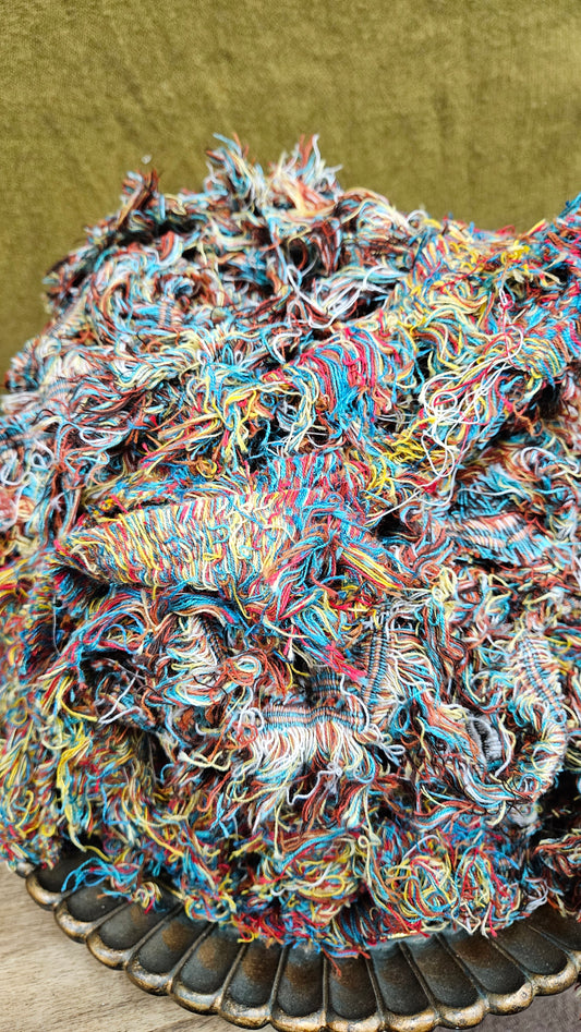 MIDCENTURY - shaggy fringe ribbon for tapestry weaving and fiber art - 3.3 POUNDS