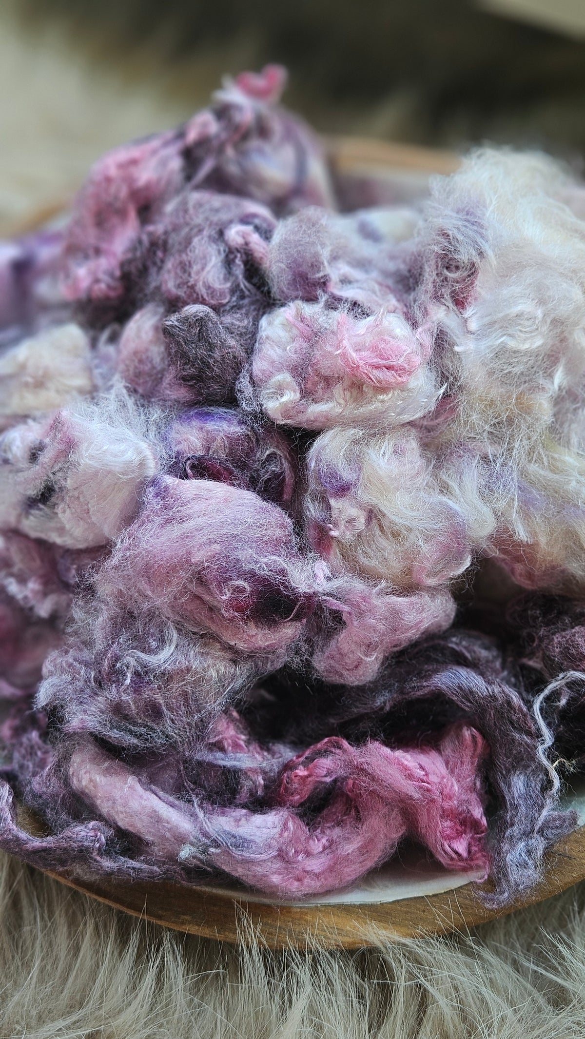 Huckleberry Pie - hand-dyed fine wool and silky bamboo mill ends - 5 oz |  142 g